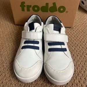 Kids White and Blue Shoes